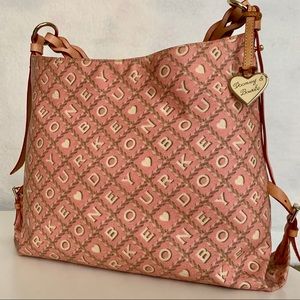 RARE Dooney & Bourke Crossword Pink Tote Bag